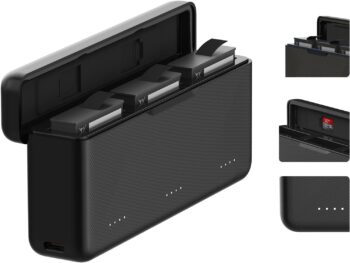 TELESIN Тройно зарядно устройство за батерии DJI Osmo Action