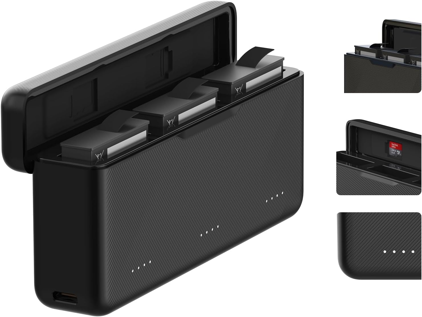 TELESIN Тройно зарядно устройство за батерии DJI Osmo Action