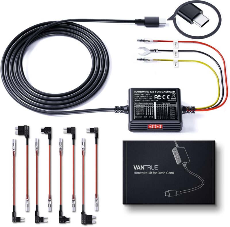 VANTRUE USB-C Захранване комплект за всички видеорегистратори