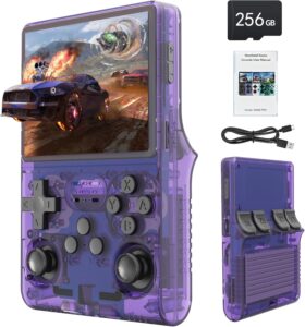 VELPAX R40S Linux System Ретро ръчна конзола за игри 256GB 3.5 инчов Purple