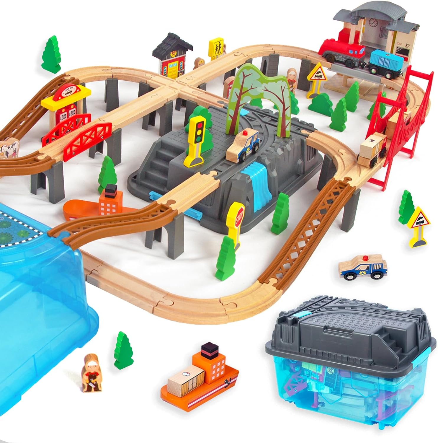 WOODENFUN Комплект за игра Дървено влакче