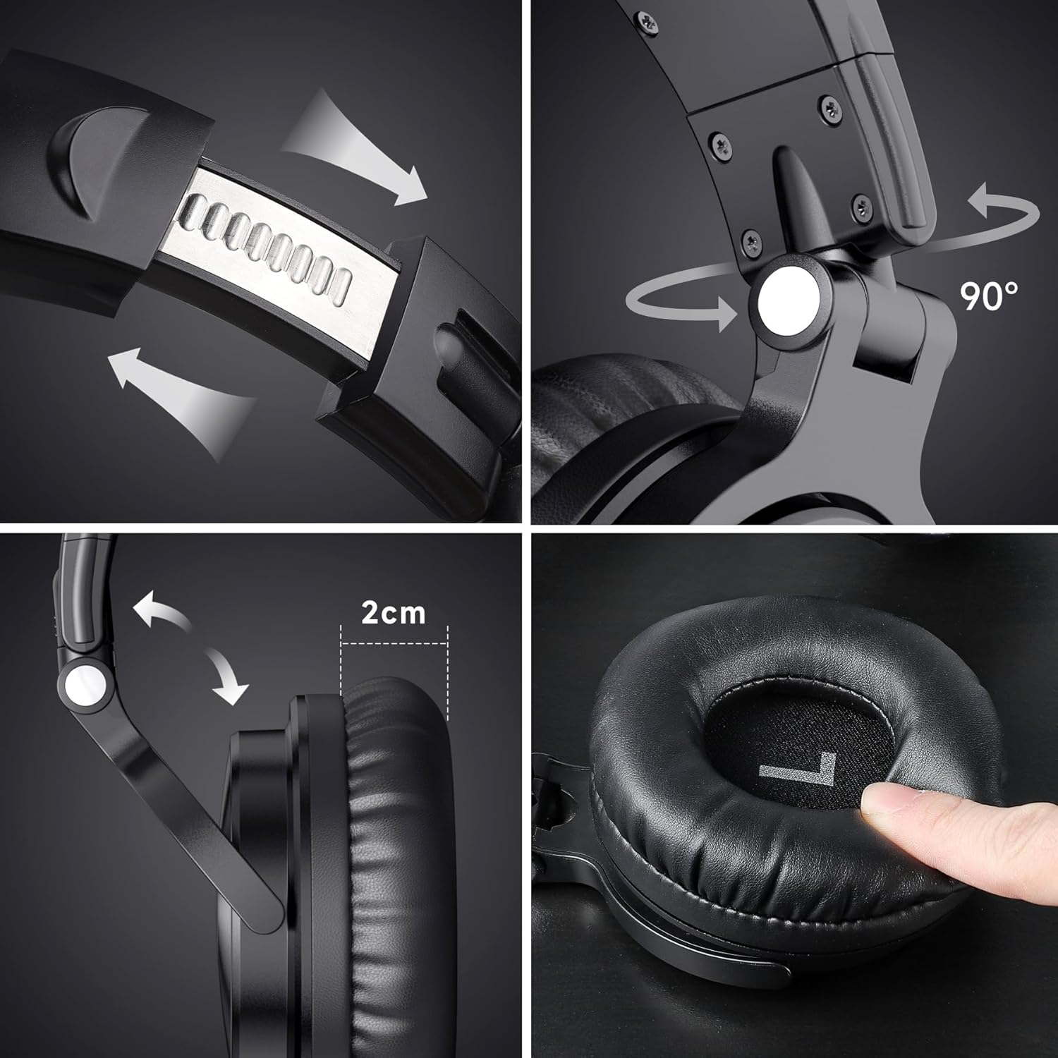 Безжични слушалки OneOdio Pro-C On-Ear Wireless Headphones Black - Image 7