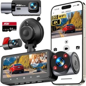 Видеорегистратор AQV ZD60 4K + 2 x 1080P WiFi Dash Cam 64GB SD