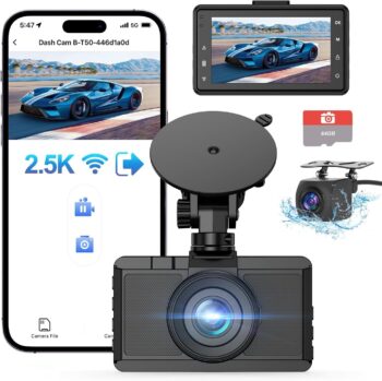 Видеорегистратор Topabol 2.5K + 1080P WiFi Dash Cam 64GB SD