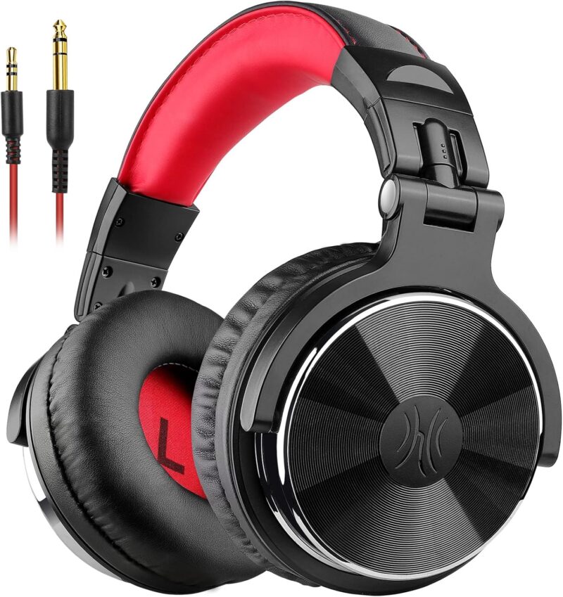 Жични слушалки с микрофон OneOdio PRO-10 On-Ear Headphones Black-Red
