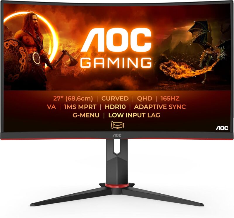 Извит монитор AOC Gaming CQ27G2S 27 Inch 165Hz QHD