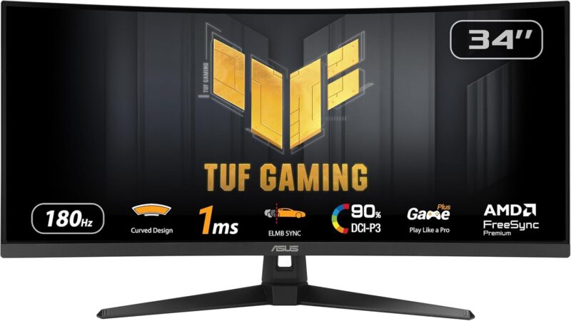 Извит монитор ASUS TUF Gaming VG34VQ3B 34 Inch UWQHD 180Hz FHD