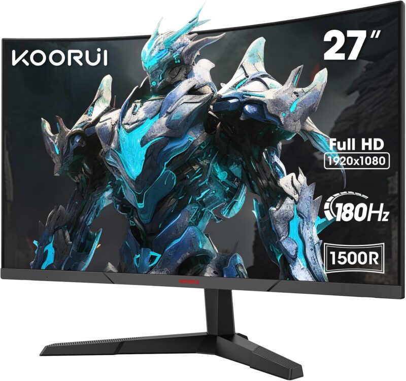 Извит монитор KOORUI 27E6CA Gaming Monitor 27 Inch 180Hz FHD