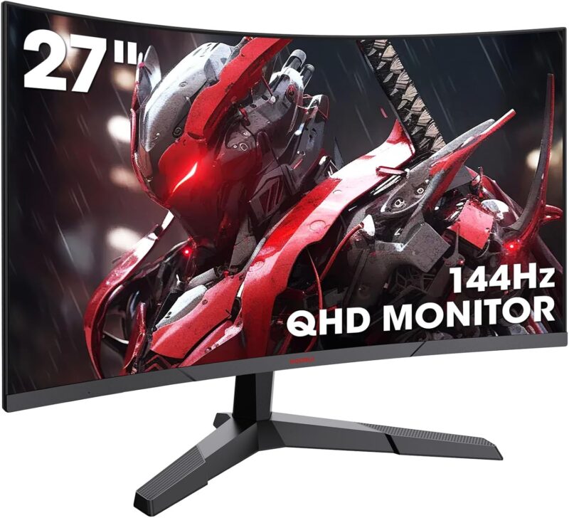 Извит монитор KOORUI 27E6QC Gaming Monitor 27 Inch 144Hz QHD