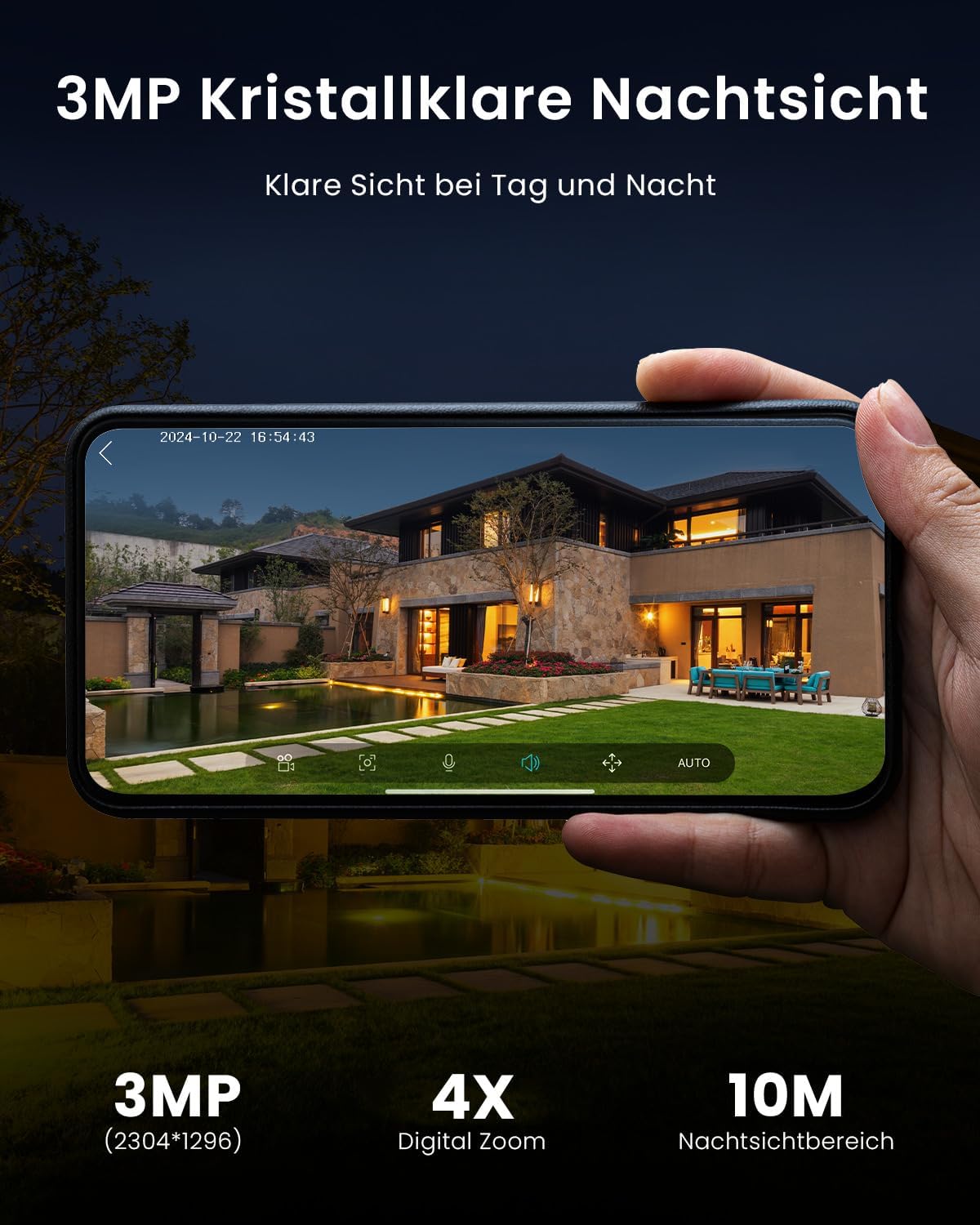 Камера за наблюдение ieGeek S3 Outdoor Surveillance Camera 2K Wi-Fi - Image 3
