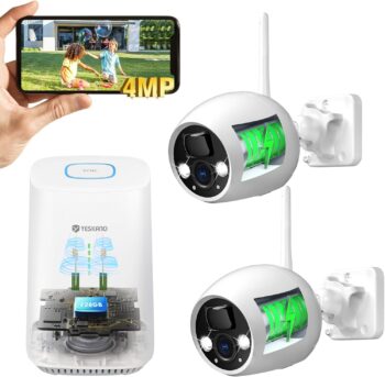 Комплект камери за видеонаблюдение YESKANO 2К WiFi Outdoor Wireless