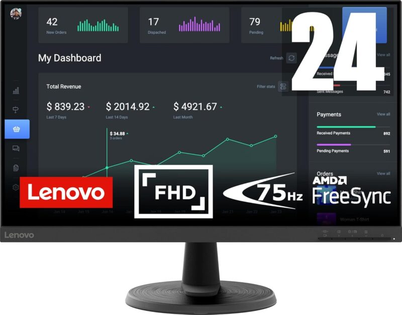 Монитор Lenovo D24-45 24 Inch 75Hz FHD