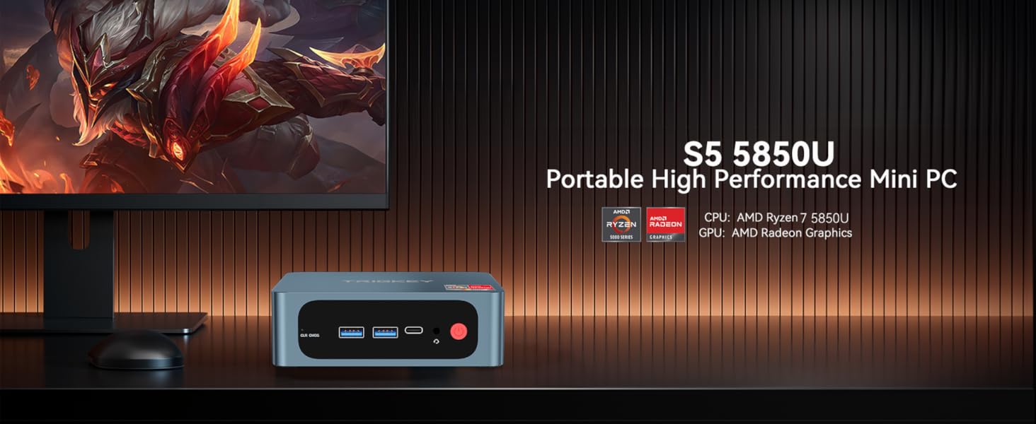 Мини компютър TRIGKEY R7 Mini PC 32GB-500GB M.2 SSD Ryzen 7 5850U