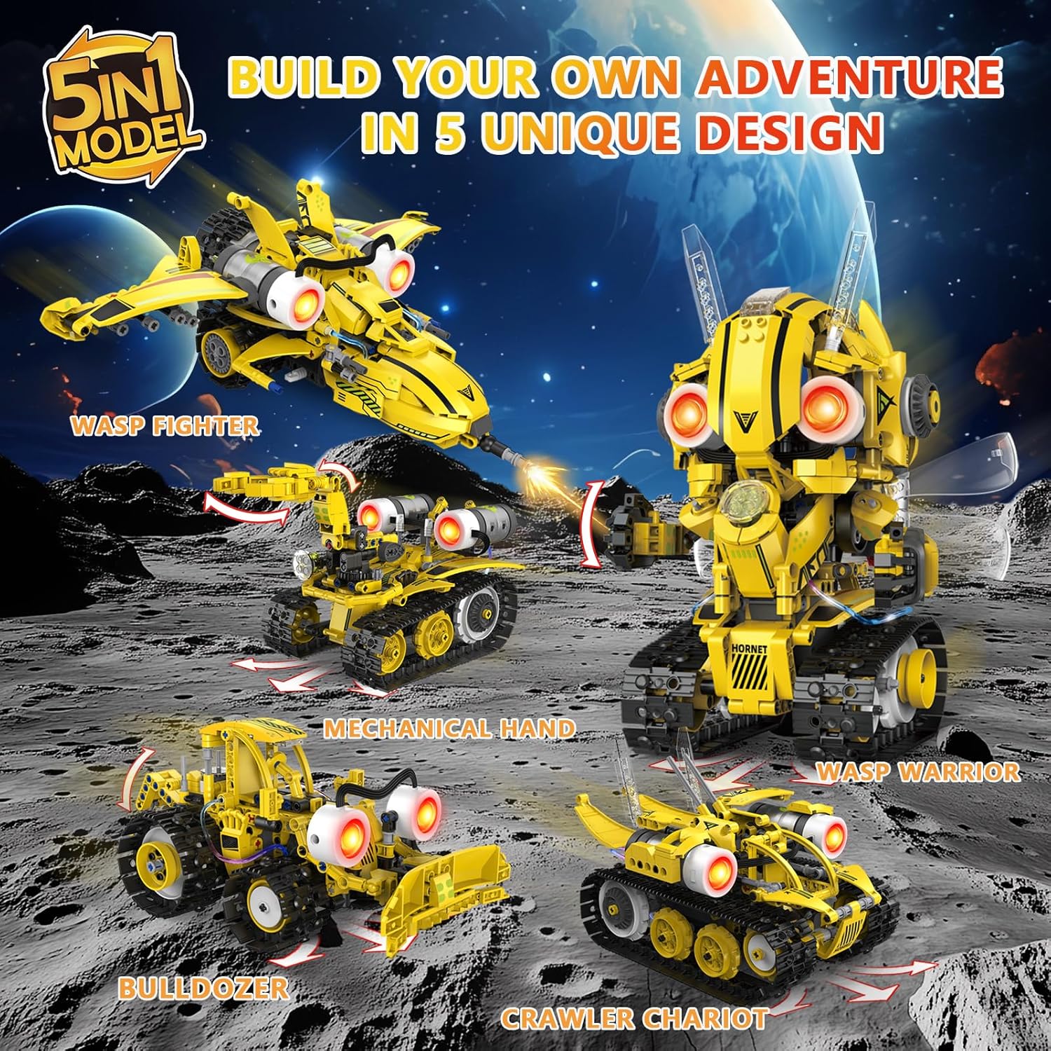 AKWME Играчка Robots PRO с дистанционно управление - 5 в 1 - Image 3