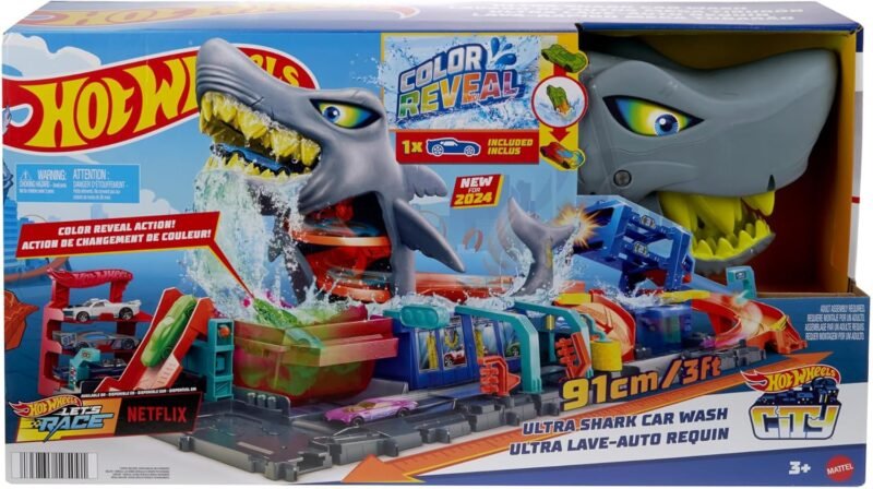 Hot Wheels Игрален комплект Let's Race Ultimate Shark Car Wash
