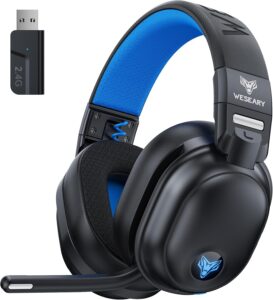 Безжични геймърски слушалки WESEARY WG3 Bluetooth Headset Black-Blue