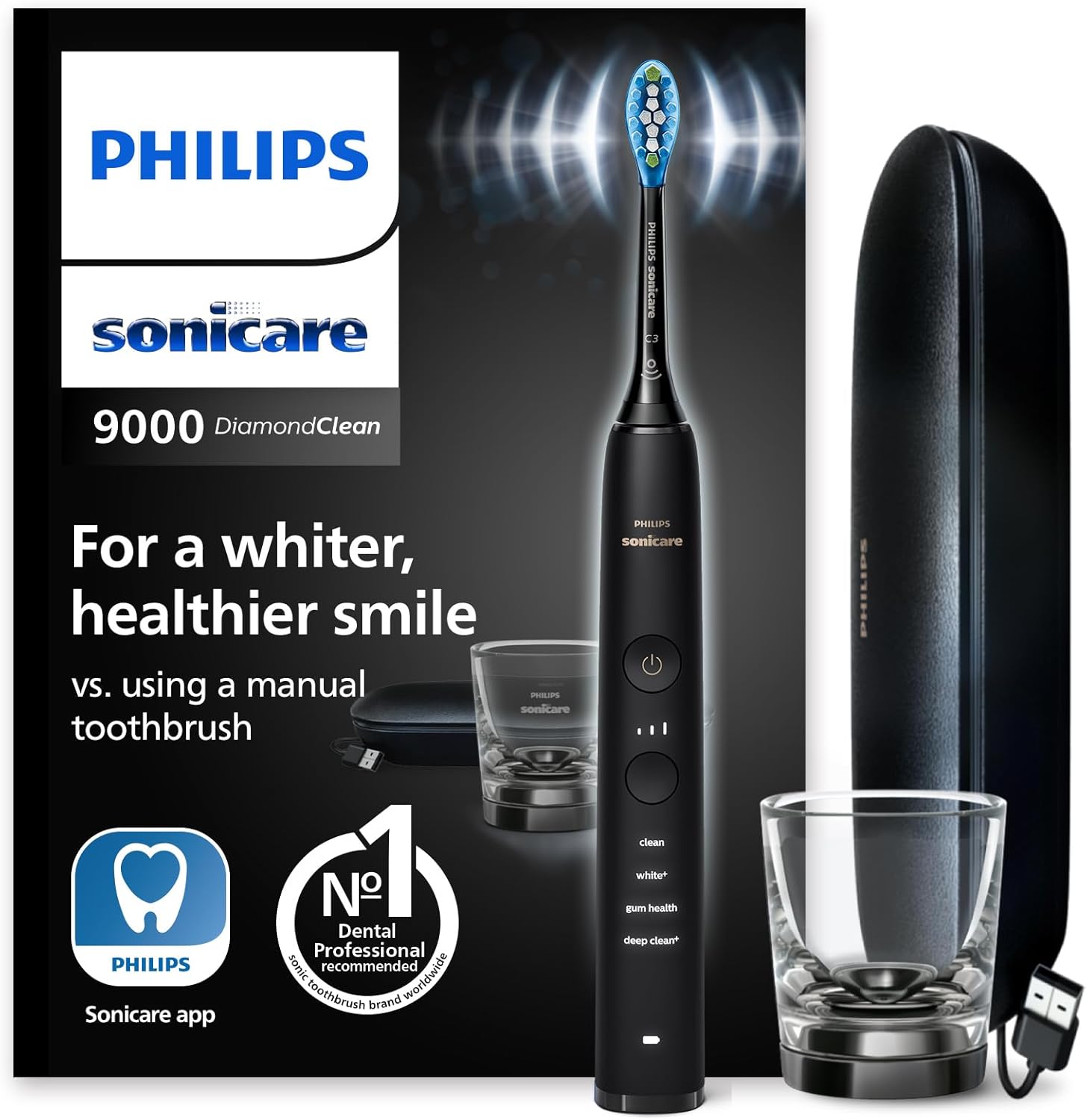 Ел. четка за зъби Philips Sonicare DiamondClean 9000 Series HX9911 Black
