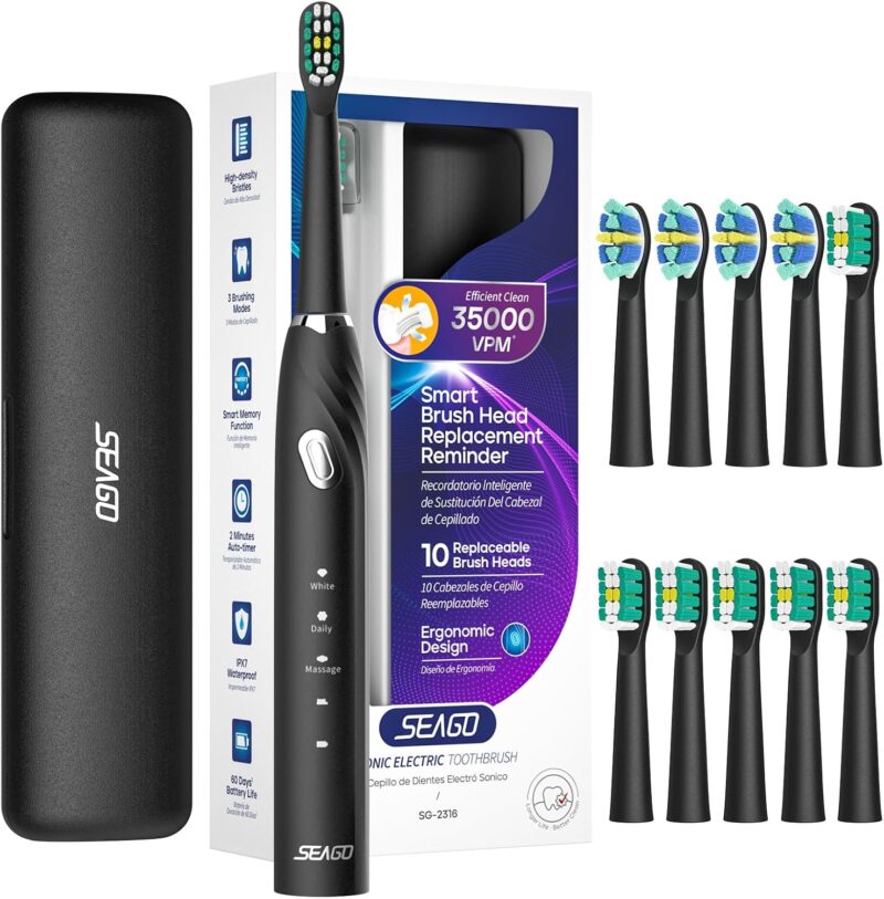 Ел. четка за зъби Seago SG-2316 Sonic Black