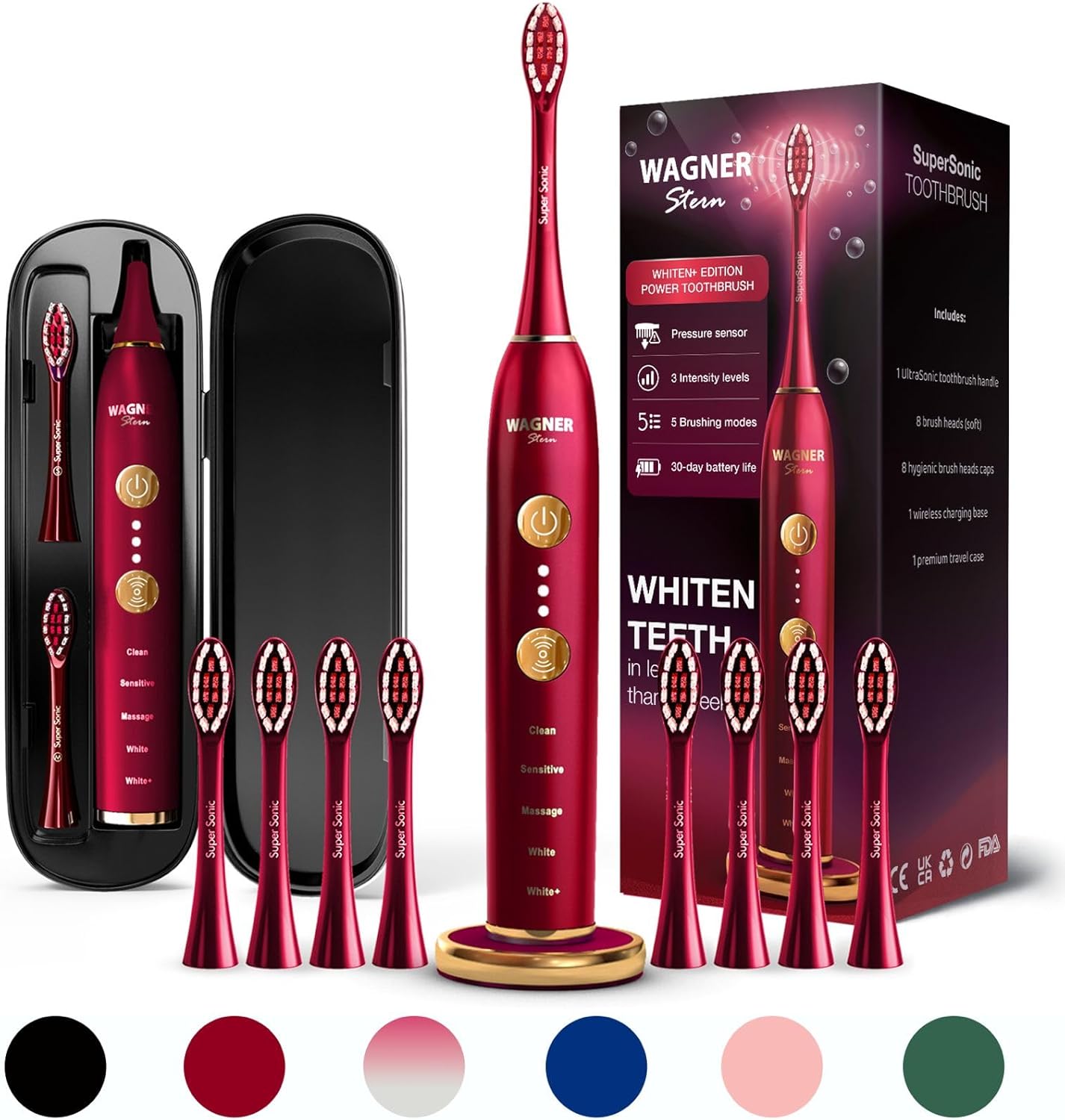 Ел. четка за зъби Wagner Stern WHITEN+ Edition Intelligent Red