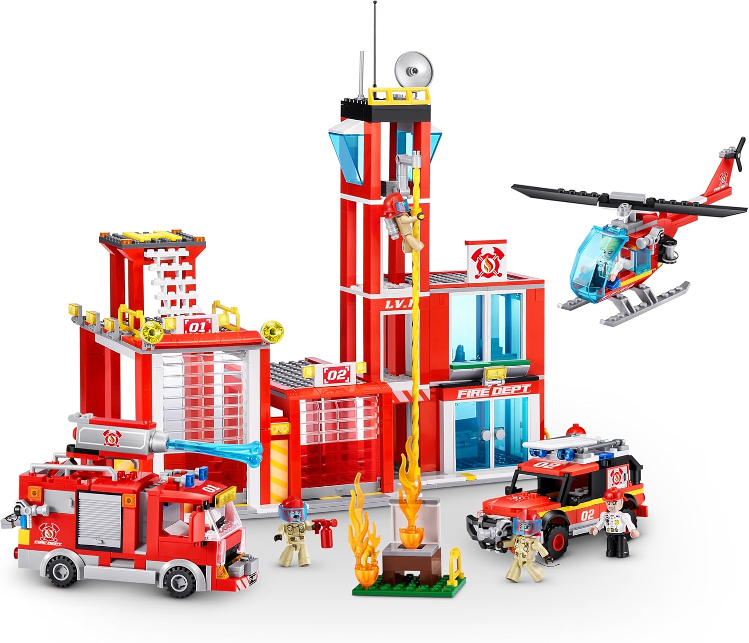 Конструктор ZURU MAX Приключенски комплект за игра Пожарна станция