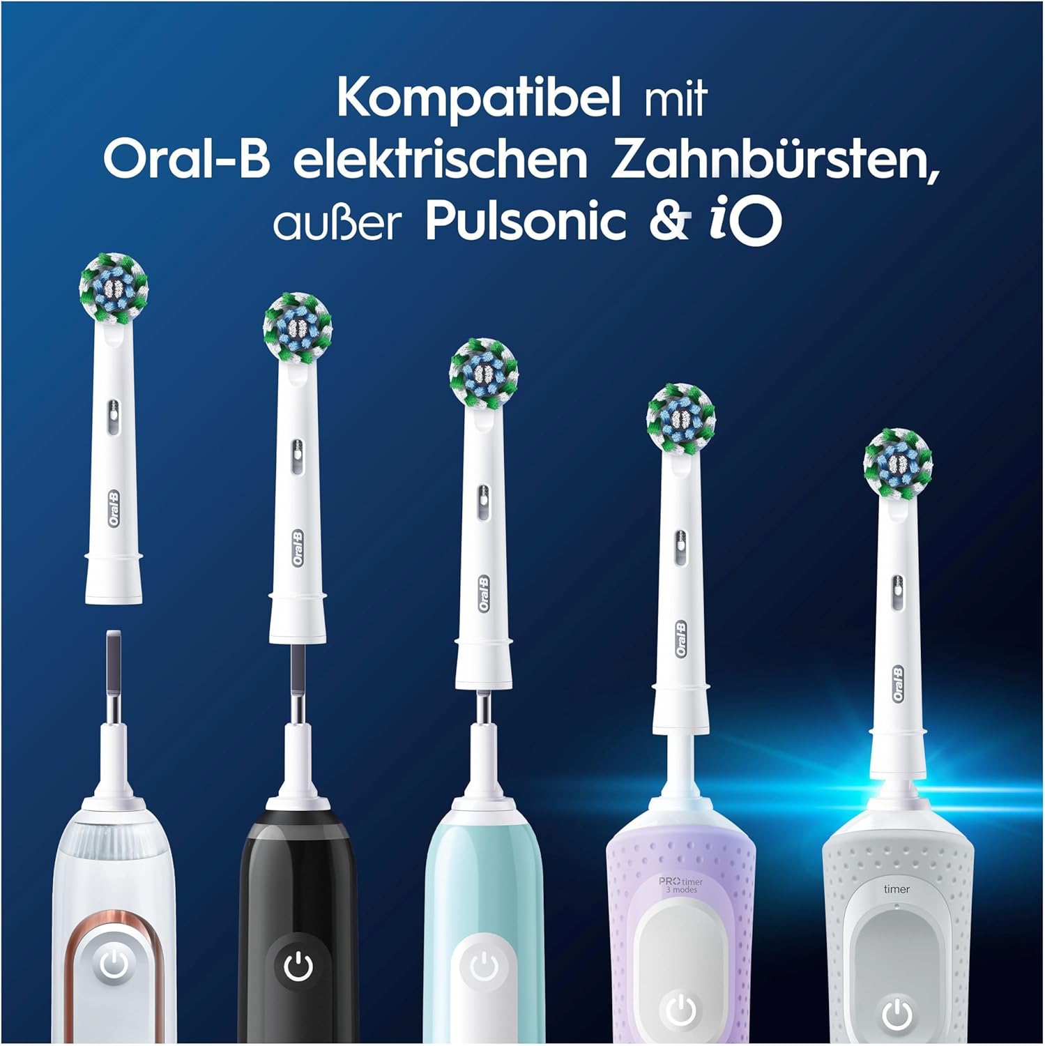 Резервни глави ел. четка за зъби Oral-B Pro CrossAction Опаковка от 10бр White - Image 5