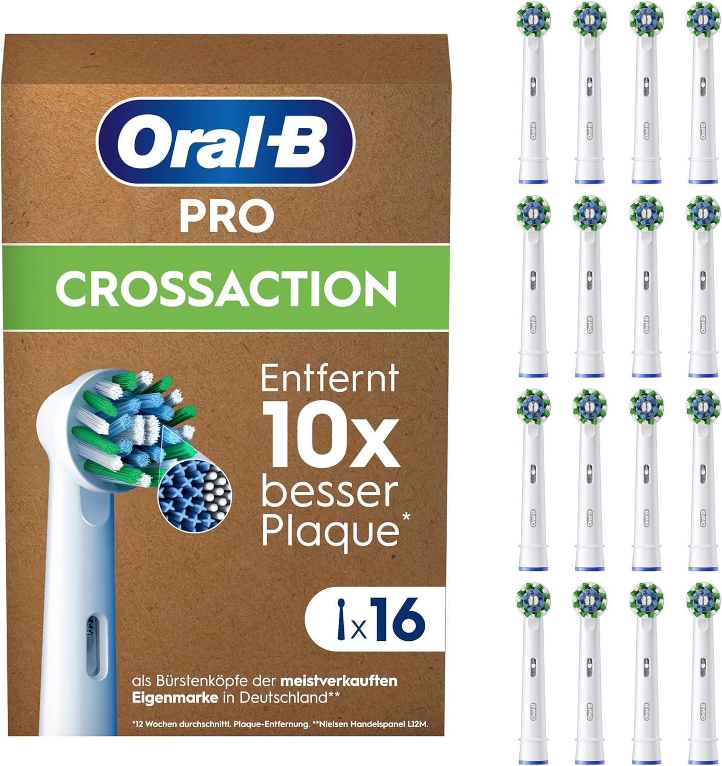 Резервни глави ел. четка за зъби Oral-B Pro CrossAction Опаковка от 10бр White