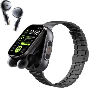 Смарт часовник с безжични слушалки Denash 2.01 Inch 2 в 1 IP67 Waterproof Black