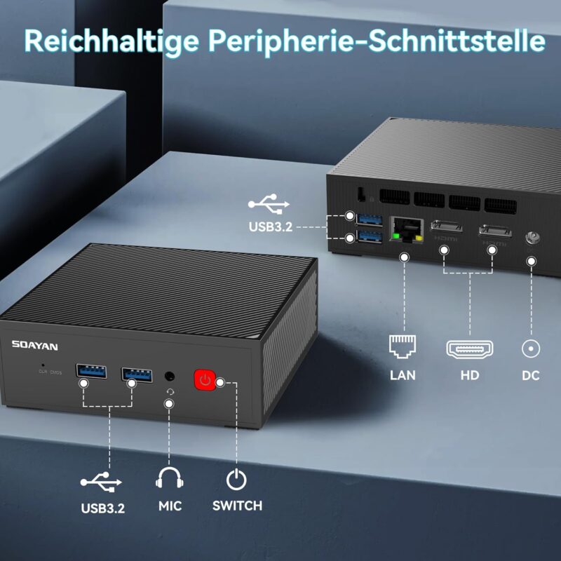 Мини компютър SOAYAN Mini PC 16GB-500GB M.2 SSD Intel N150
