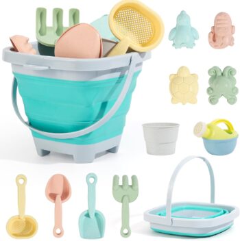 Euakee Детска играчка за пясък 11 части и кофа