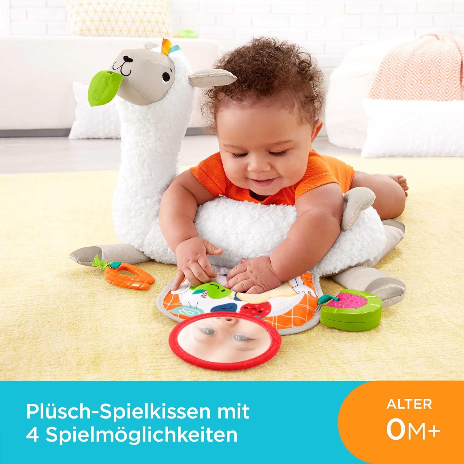 Fisher-Price GLK39 - 4 в 1 – Плюшена Бебешка възглавница Лама - Image 2