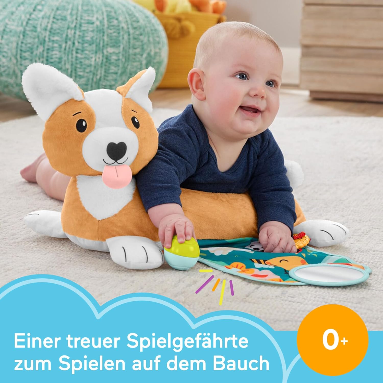 Fisher-Price – 4 в 1 Плюшена Бебешка възглавница за игра кученце - Image 3