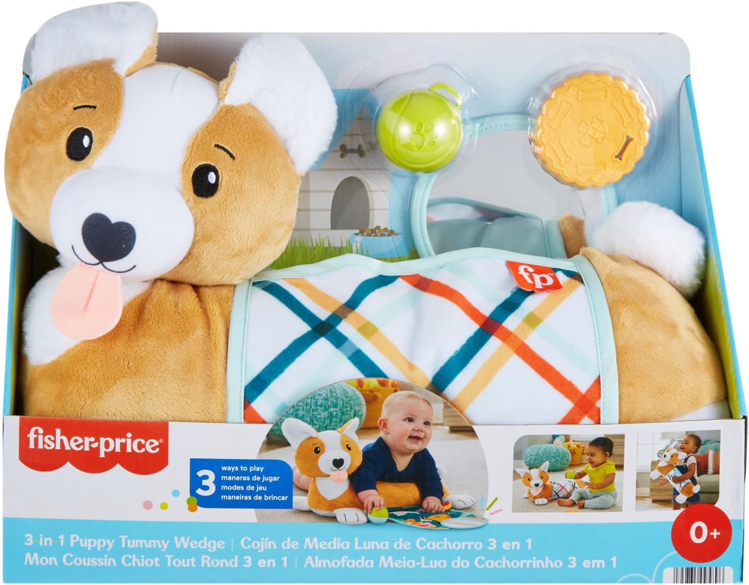 Fisher-Price – 4 в 1 Плюшена Бебешка възглавница за игра кученце - Image 5