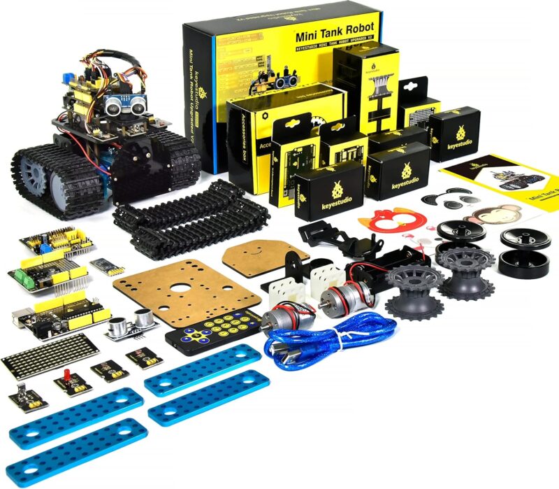 KEYESTUDIO Robot Mini Tank STEM Направи си сам робот кит с дистанционно управление