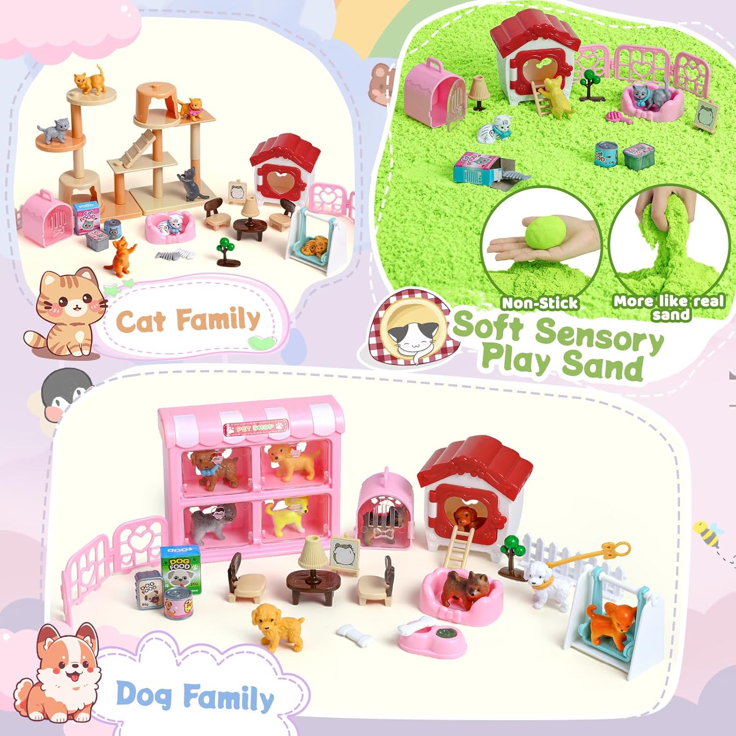 KNASON Комплект магически играчки за пясък Котка и куче - Image 3