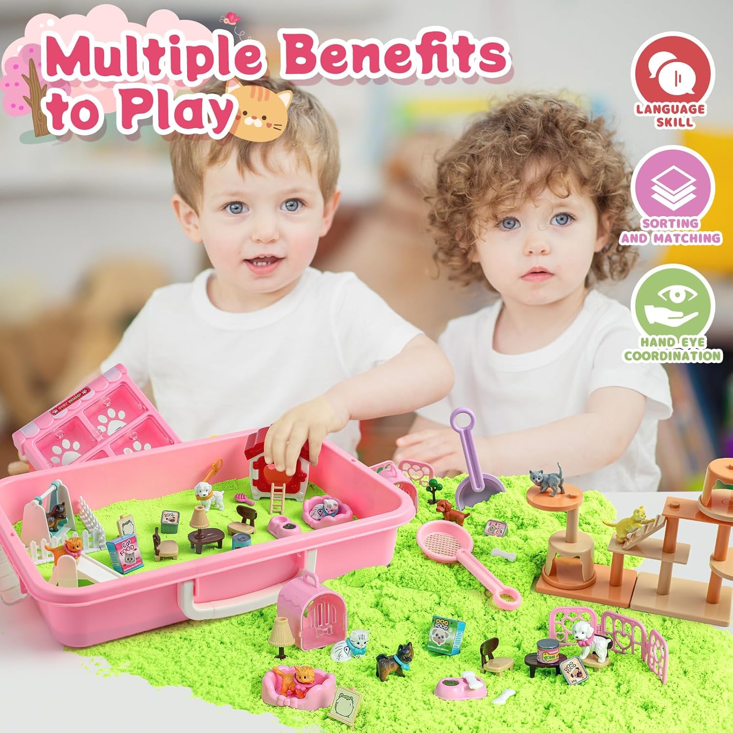 KNASON Комплект магически играчки за пясък Котка и куче - Image 5