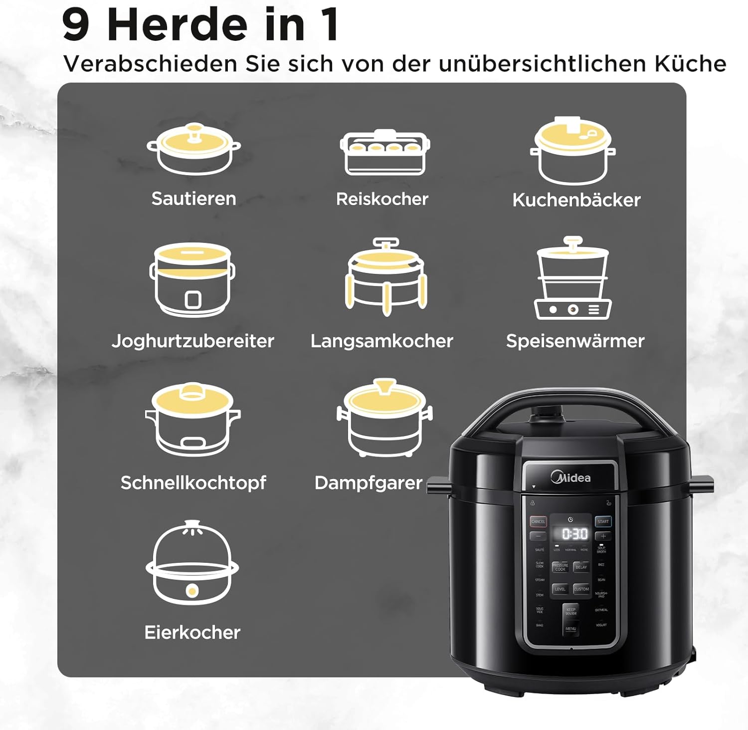 Mултикукър под налягане Midea CS6037W Pressure Cooker 9-in-1 6L - Image 3