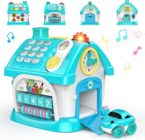 Naxudcoo – Бебешка играчка Многофункционална къща с музика Blue