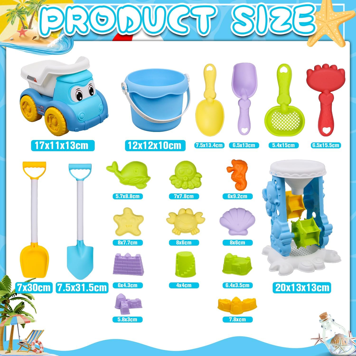 RNHDLY Детски играчки за пясък 20 части - Image 2