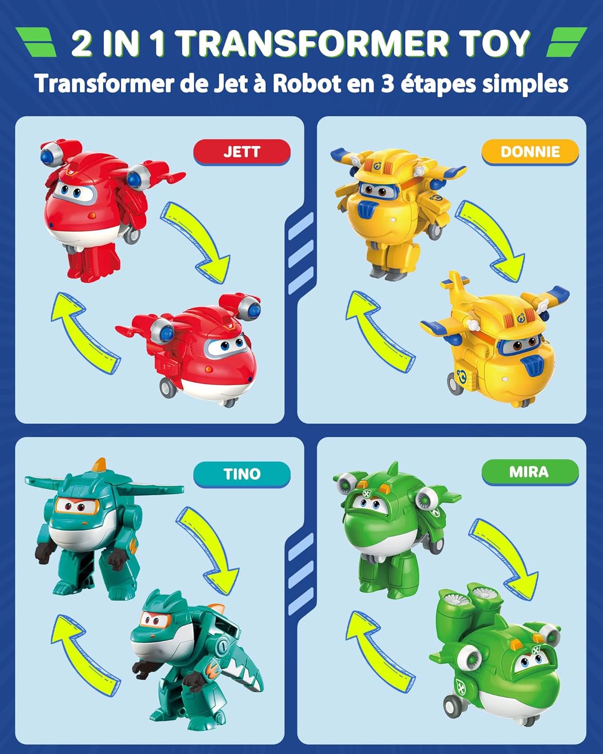 Super Wings Airport Crew Комплект 8 трансформиращи се робота - Image 2