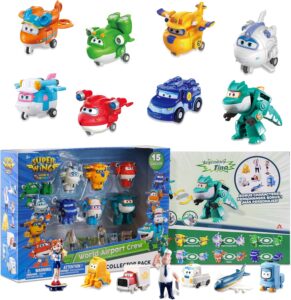 Super Wings Airport Crew Комплект 8 трансформиращи се робота