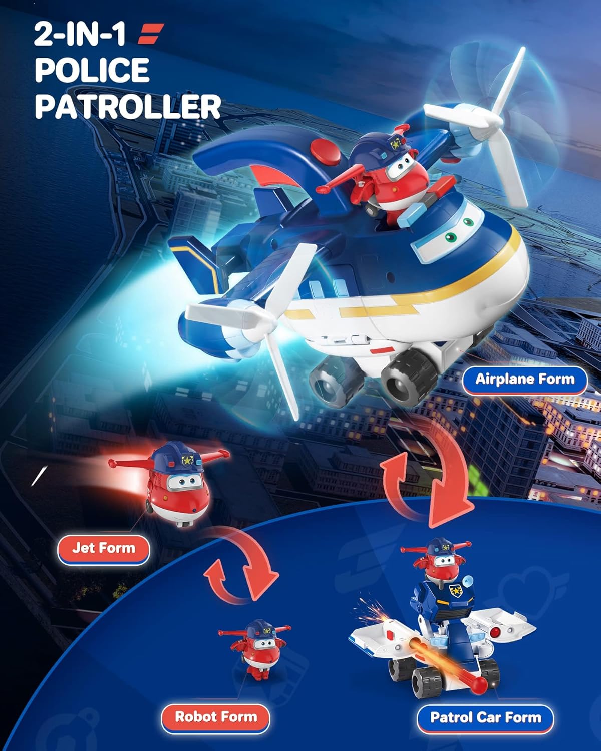 Super Wings Трансформиращ 2-in-1 Police Patroller - Image 3