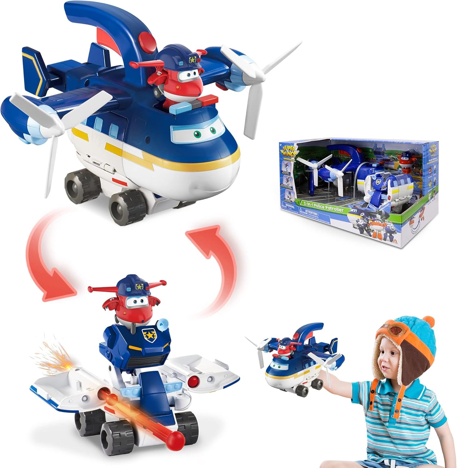 Super Wings Трансформиращ 2-in-1 Police Patroller