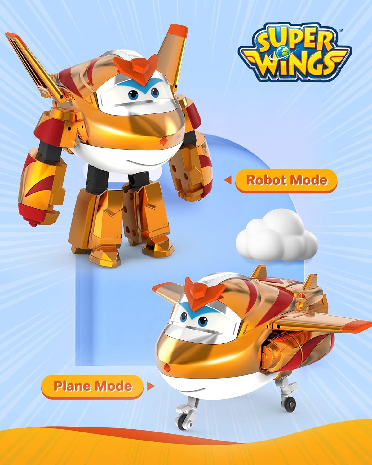 Super Wings Трансформиращ се Golden Boy Electric Heroes - Image 3