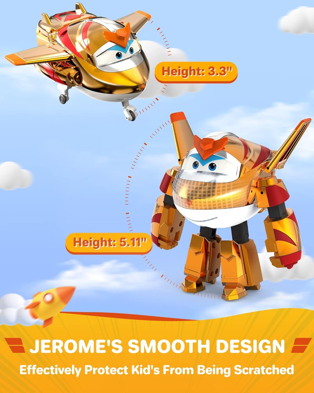 Super Wings Трансформиращ се Golden Boy Electric Heroes - Image 5