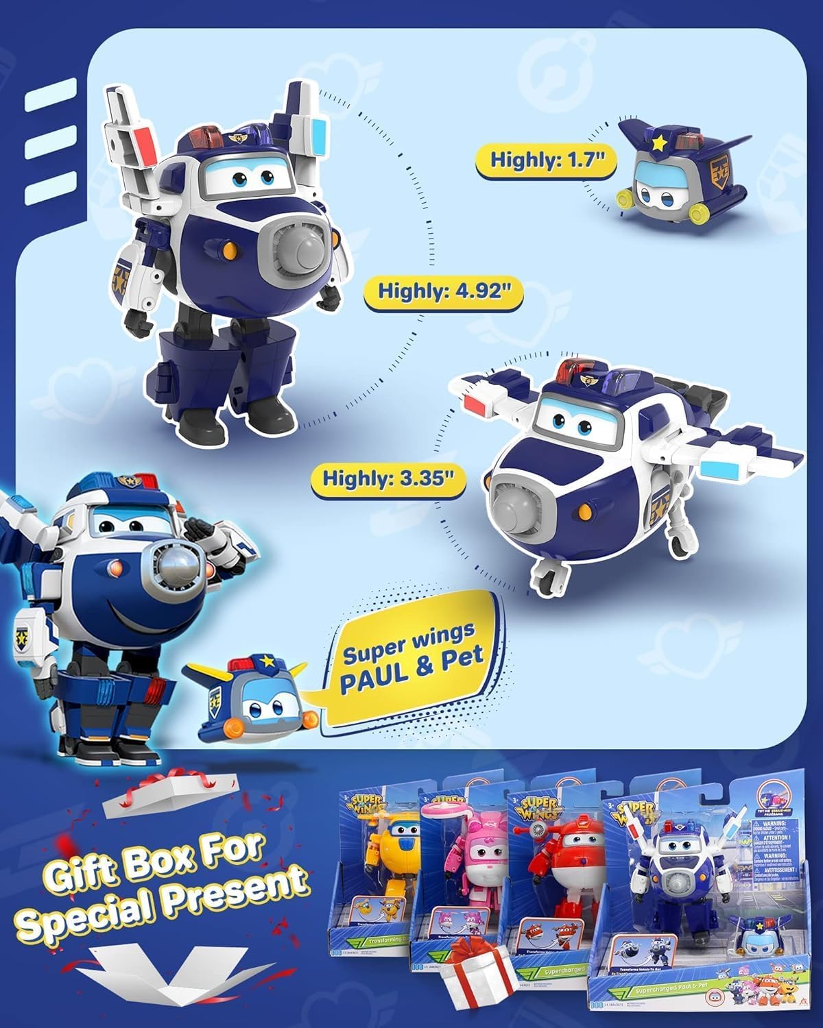 Super Wings Трансформиращ се Paul Supercharge - Image 4