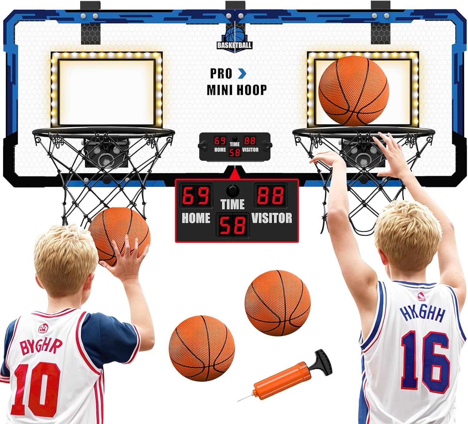 Детски комплект двоен баскетболен кош за стена HYES Basketball Hoop