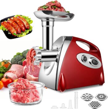 Електрическа Месомелачка SINZUX Electric Meat Grinder Red