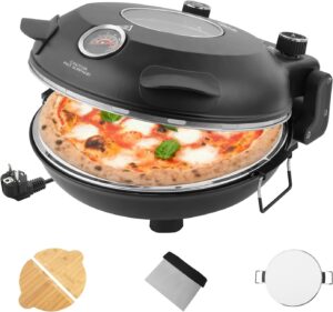 Електрическа пещ за пица YIBAKE Electric Pizza Maker 1200W Black