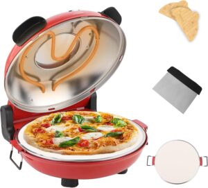 Електрическа пещ за пица YIBAKE Electric Pizza Maker 1200W Red