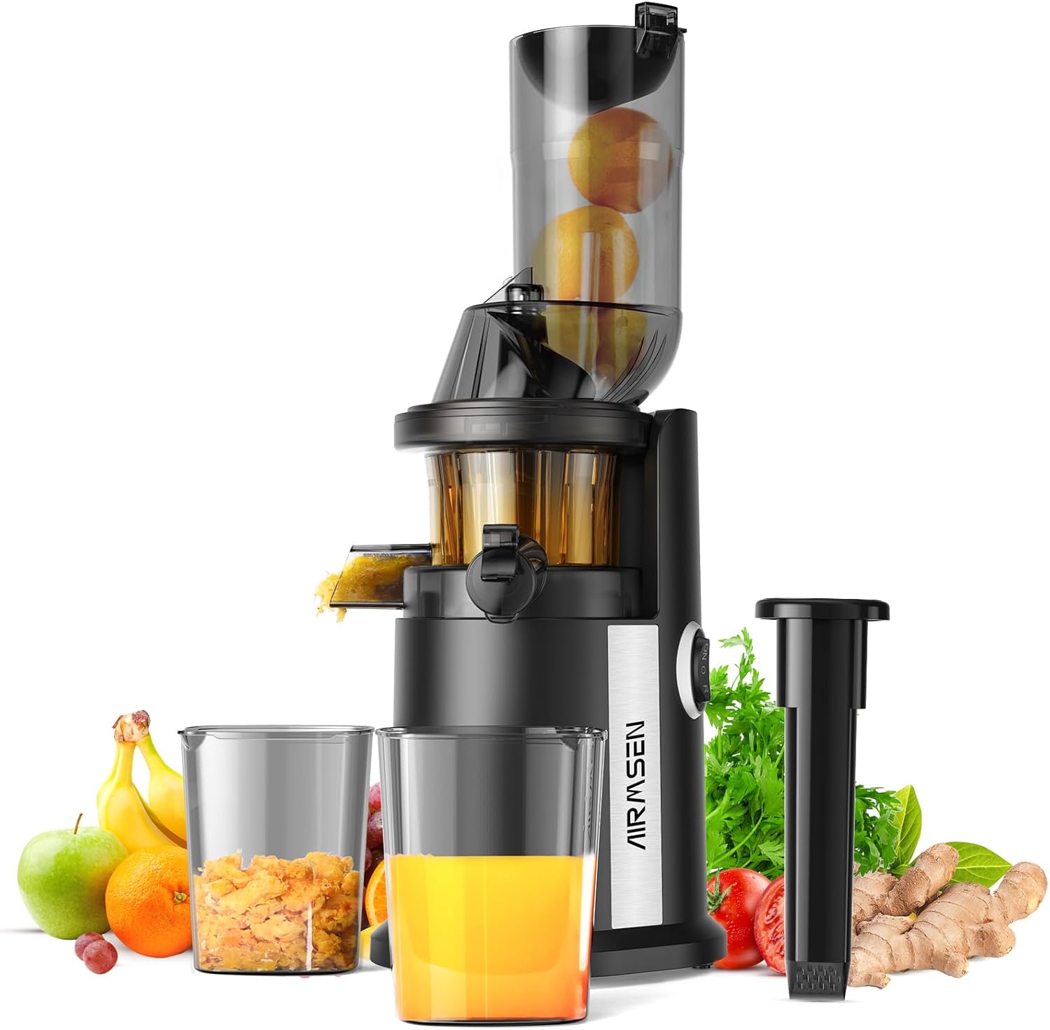 Електрическа сокоизстисквачка AIRMSEN KS-1507-02 Juice Extractor Black